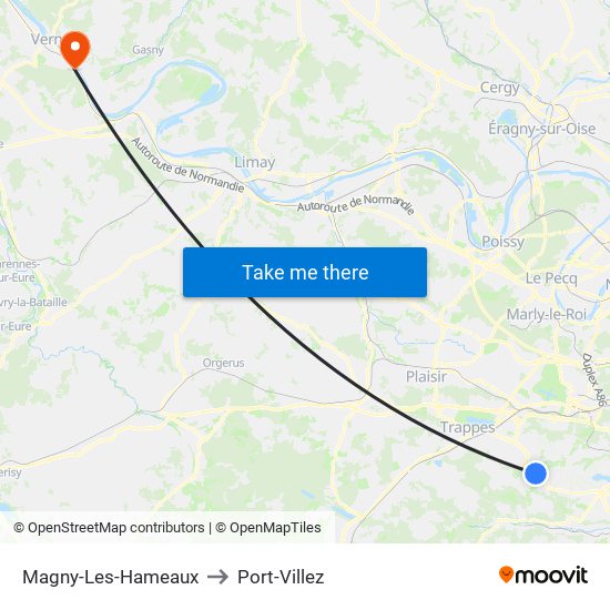 Magny-Les-Hameaux to Port-Villez map