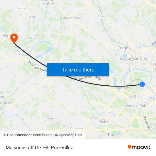 Maisons-Laffitte to Port-Villez map