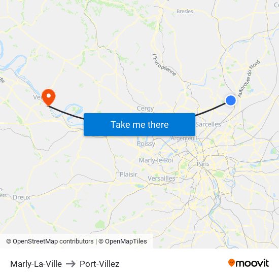 Marly-La-Ville to Port-Villez map