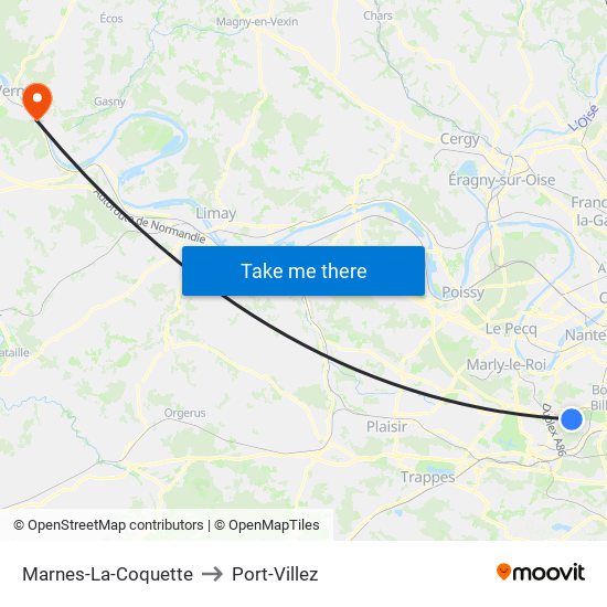 Marnes-La-Coquette to Port-Villez map