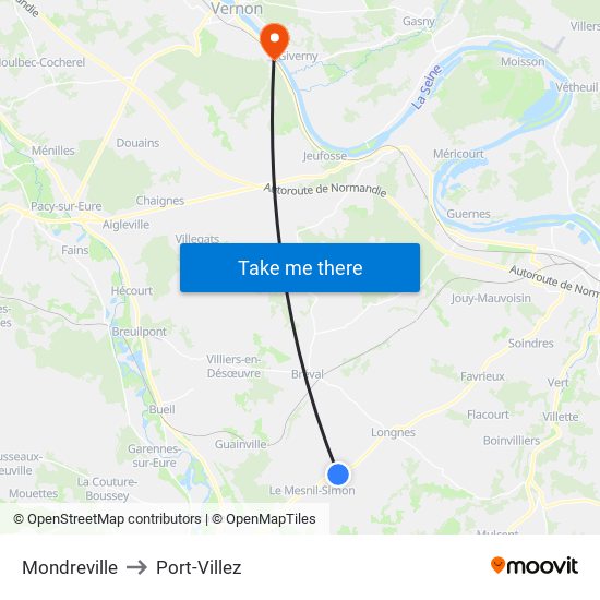 Mondreville to Mondreville map