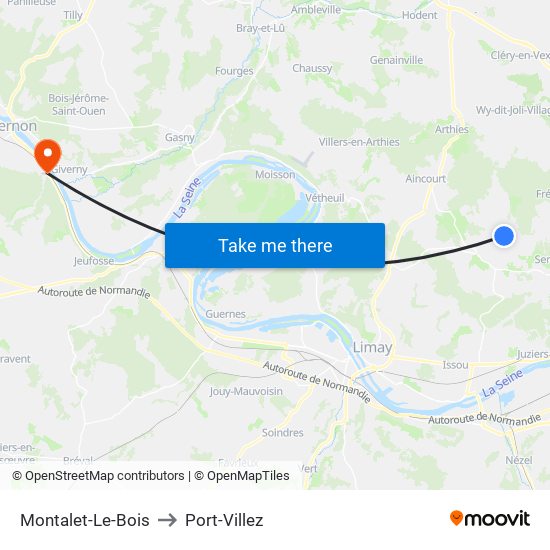 Montalet-Le-Bois to Port-Villez map