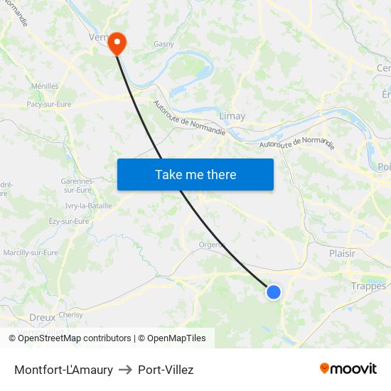 Montfort-L'Amaury to Port-Villez map