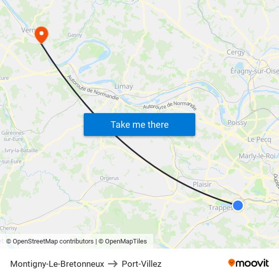 Montigny-Le-Bretonneux to Port-Villez map