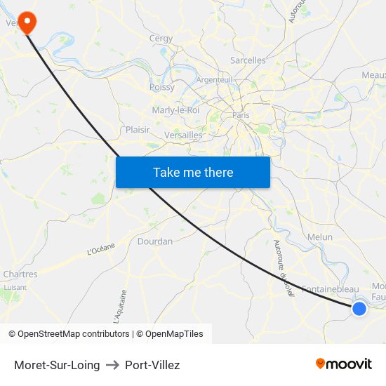 Moret-Sur-Loing to Port-Villez map