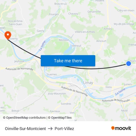 Oinville-Sur-Montcient to Port-Villez map