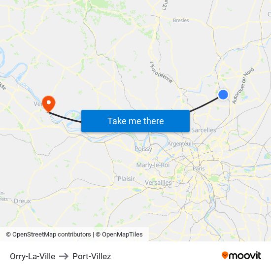 Orry-La-Ville to Port-Villez map