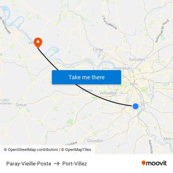 Paray-Vieille-Poste to Port-Villez map