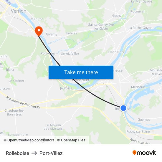 Rolleboise to Port-Villez map