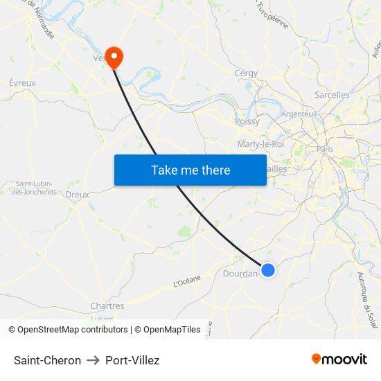 Saint-Cheron to Port-Villez map