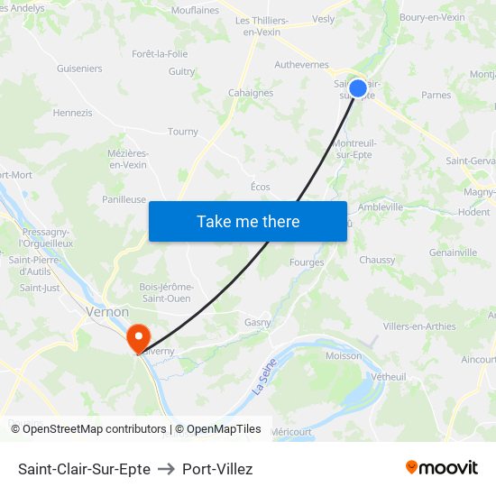 Saint-Clair-Sur-Epte to Port-Villez map
