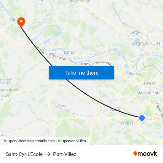 Saint-Cyr-L'Ecole to Port-Villez map