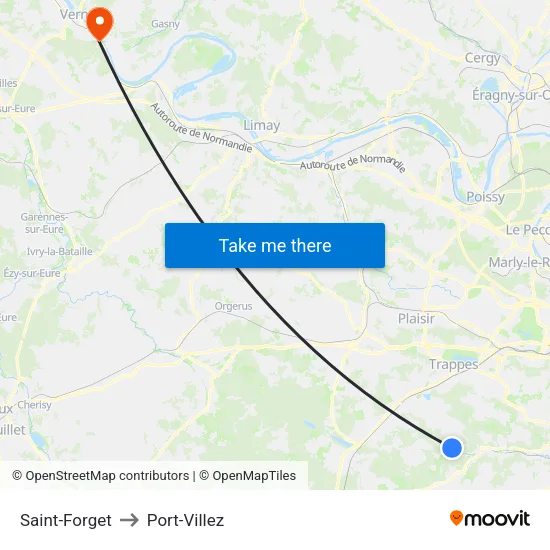 Saint-Forget to Port-Villez map