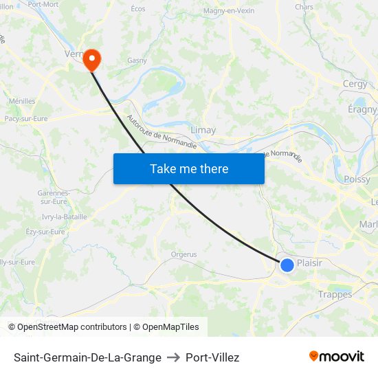 Saint-Germain-De-La-Grange to Port-Villez map