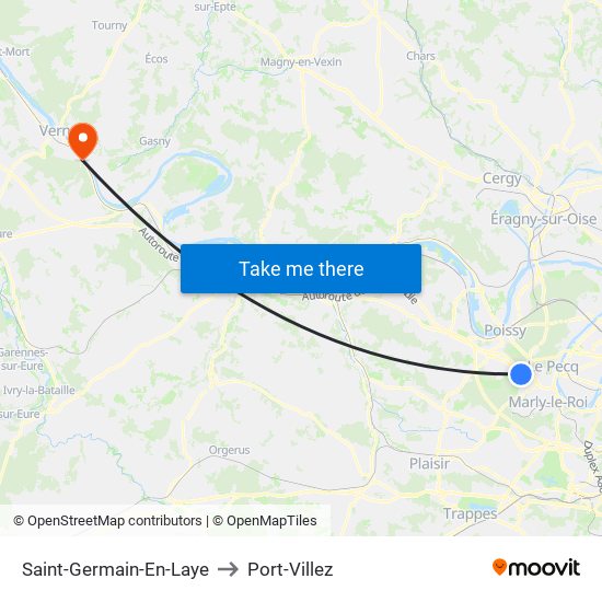 Saint-Germain-En-Laye to Port-Villez map