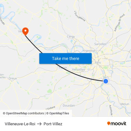 Villeneuve-Le-Roi to Port-Villez map