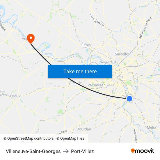 Villeneuve-Saint-Georges to Port-Villez map
