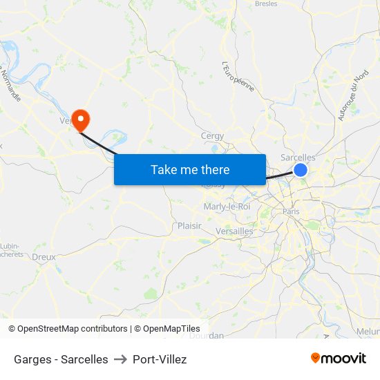 Garges - Sarcelles to Port-Villez map