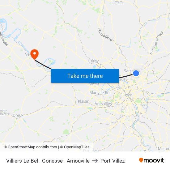 Villiers-Le-Bel - Gonesse - Arnouville to Port-Villez map