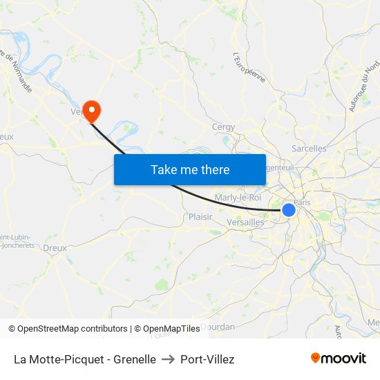 La Motte-Picquet - Grenelle to Port-Villez map