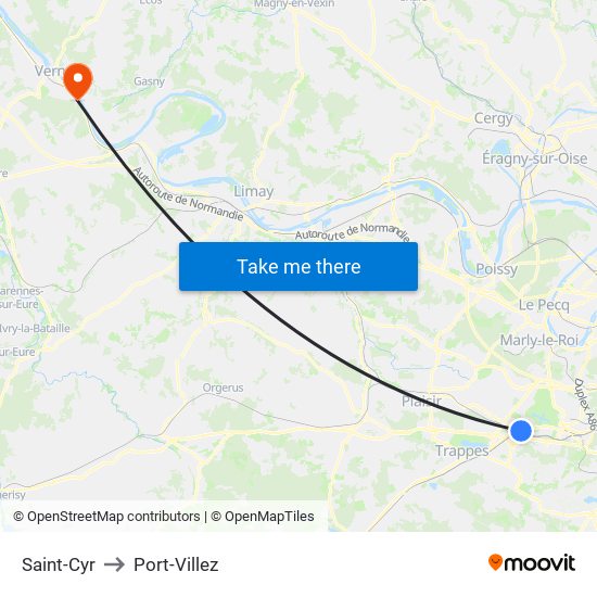 Saint-Cyr to Port-Villez map