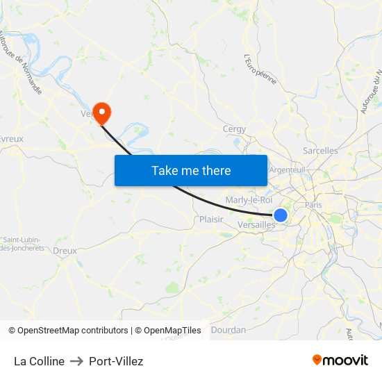 La Colline to Port-Villez map