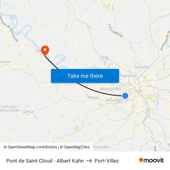 Pont de Saint-Cloud - Albert Kahn to Port-Villez map