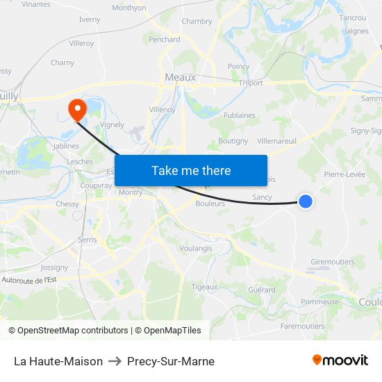 La Haute-Maison to Precy-Sur-Marne map