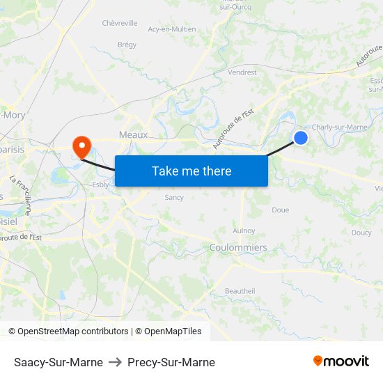 Saacy-Sur-Marne to Precy-Sur-Marne map