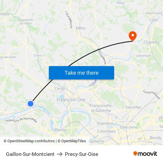 Gaillon-Sur-Montcient to Precy-Sur-Oise map