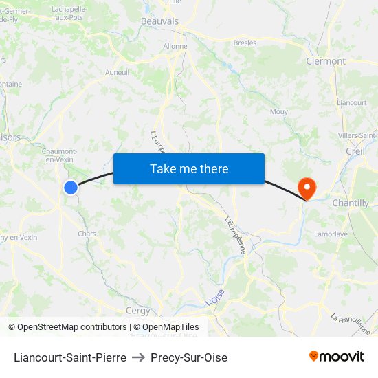 Liancourt-Saint-Pierre to Precy-Sur-Oise map