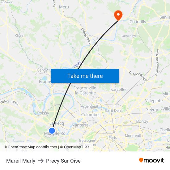 Mareil-Marly to Precy-Sur-Oise map