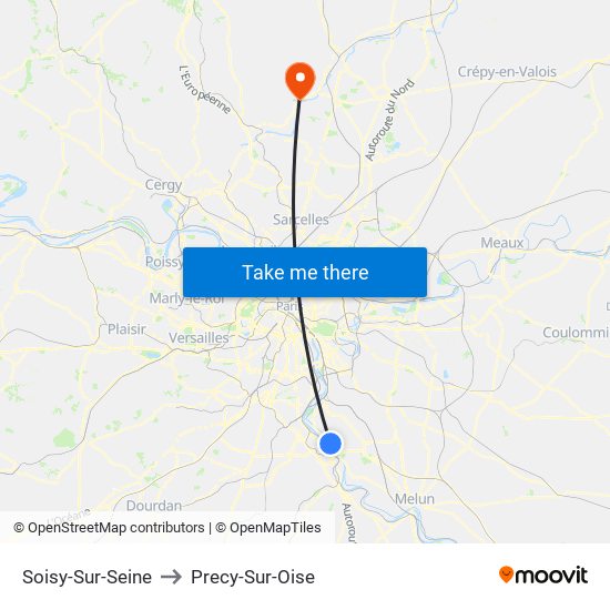 Soisy-Sur-Seine to Precy-Sur-Oise map