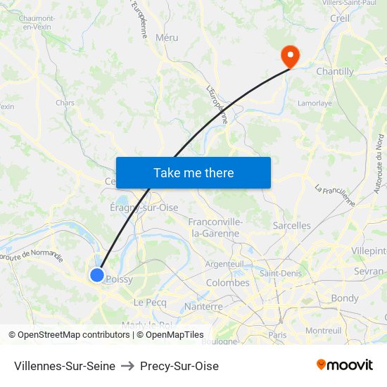 Villennes-Sur-Seine to Precy-Sur-Oise map