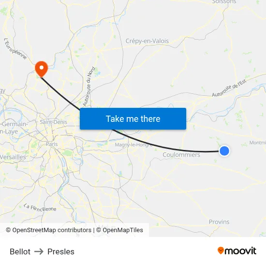 Bellot to Presles map