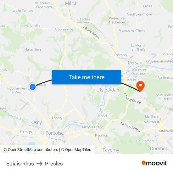 Epiais-Rhus to Presles map