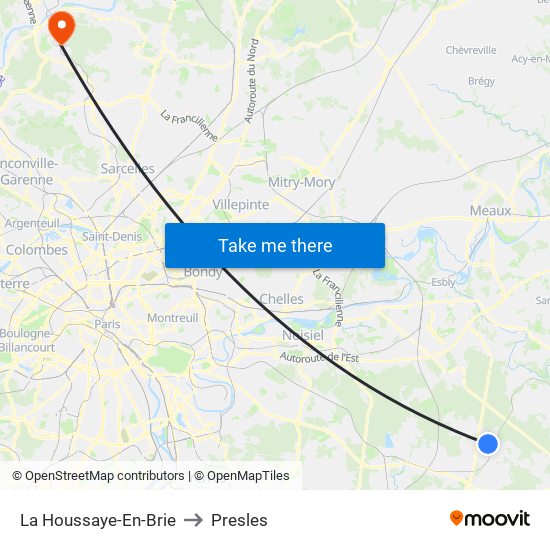 La Houssaye-En-Brie to Presles map