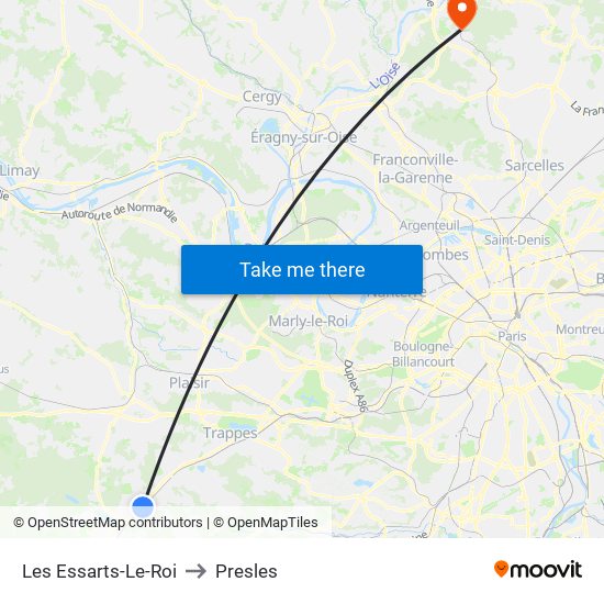 Les Essarts-Le-Roi to Presles map