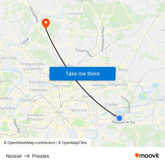 Noisiel to Presles map