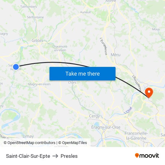 Saint-Clair-Sur-Epte to Presles map