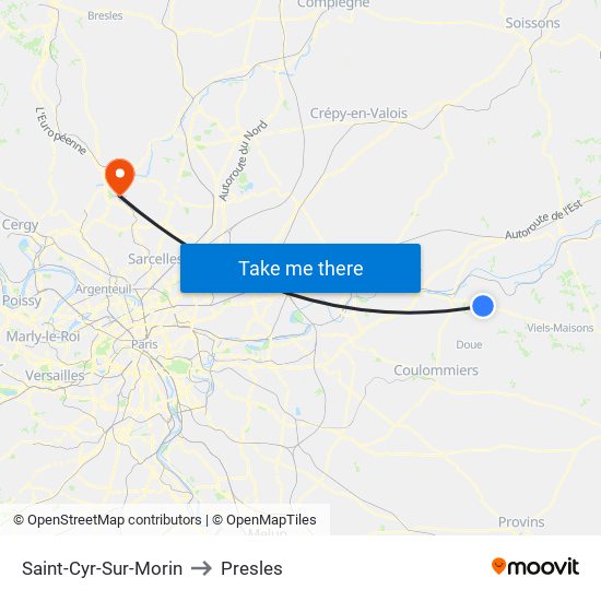Saint-Cyr-Sur-Morin to Presles map