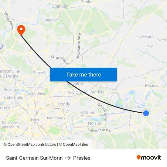 Saint-Germain-Sur-Morin to Presles map