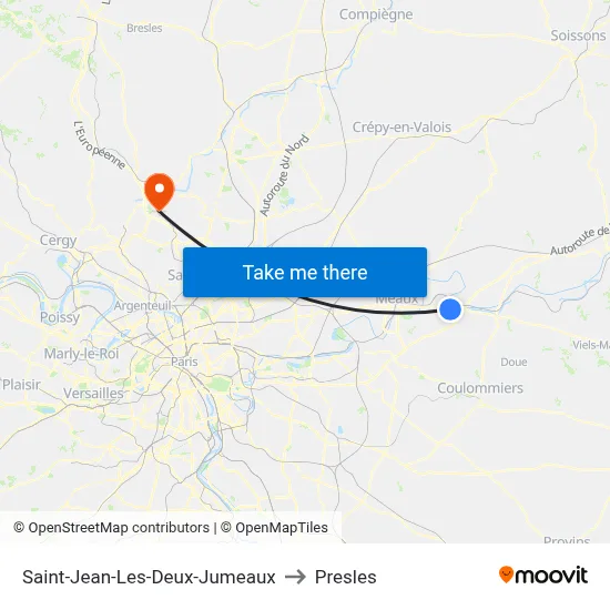 Saint-Jean-Les-Deux-Jumeaux to Presles map