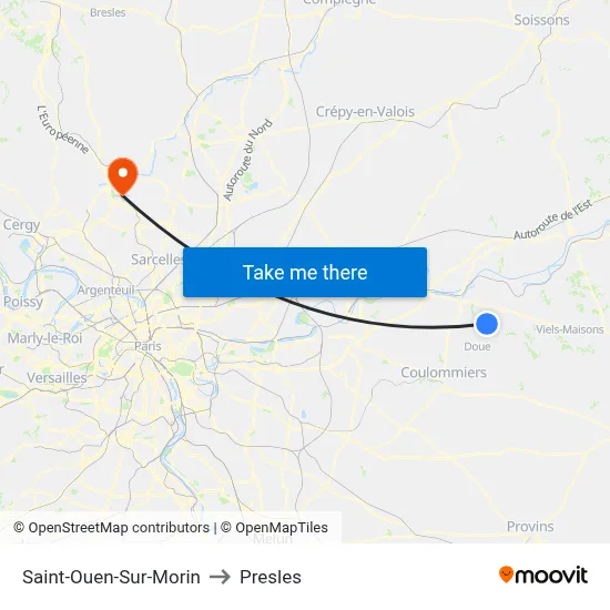 Saint-Ouen-Sur-Morin to Presles map