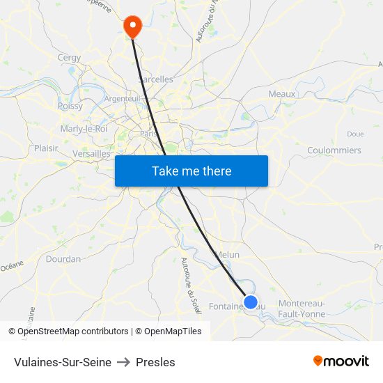 Vulaines-Sur-Seine to Presles map