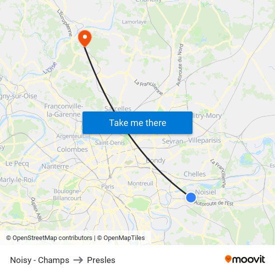 Noisy - Champs to Presles map
