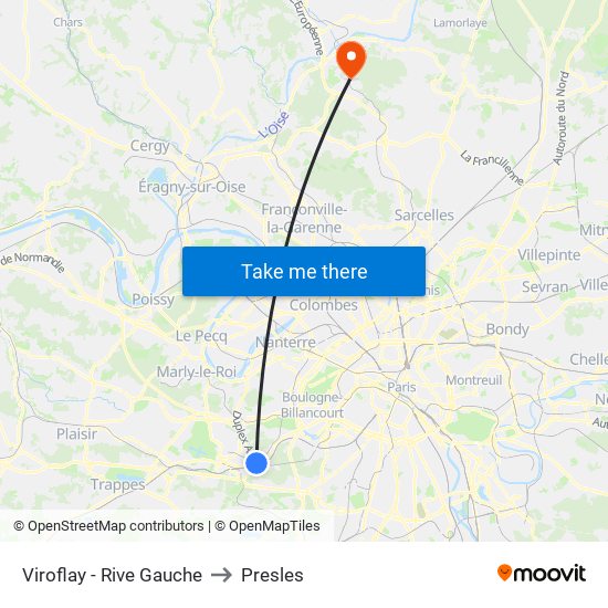 Viroflay - Rive Gauche to Presles map