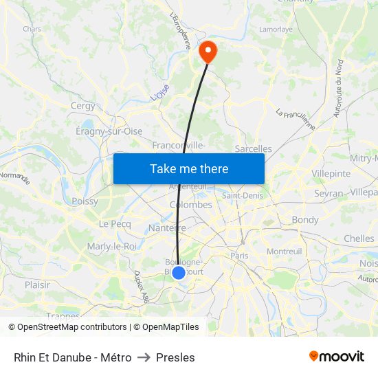 Rhin Et Danube - Métro to Presles map