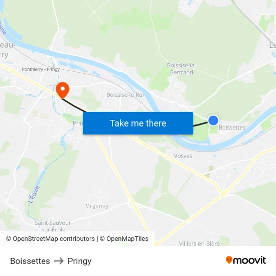 Boissettes to Pringy map