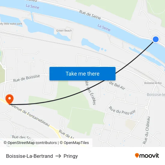 Boissise-La-Bertrand to Pringy map